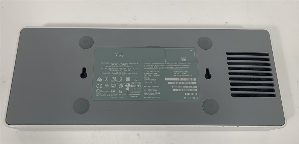 LOT OF 2 Cisco Webex Plus TTC7-25 CS-Codec-Plus w/ AC