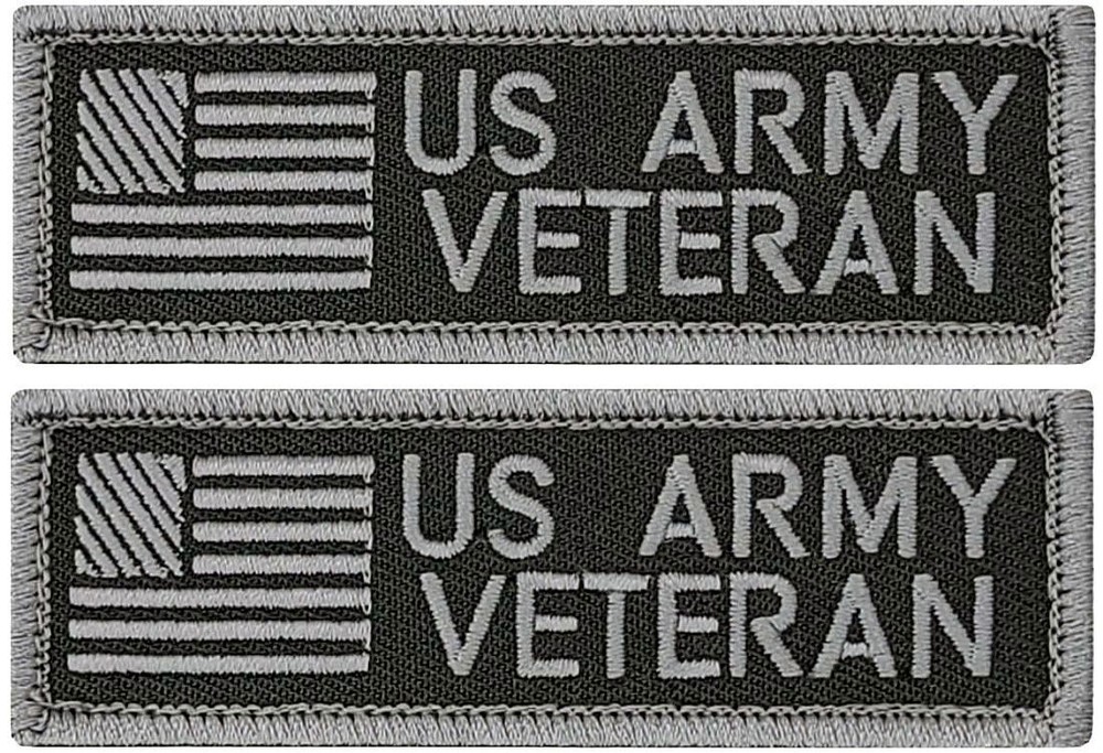 US ARMY VETERAN EMBROIDERED VET PATCH | 2PC HOOK BACKING  3.5"x1"