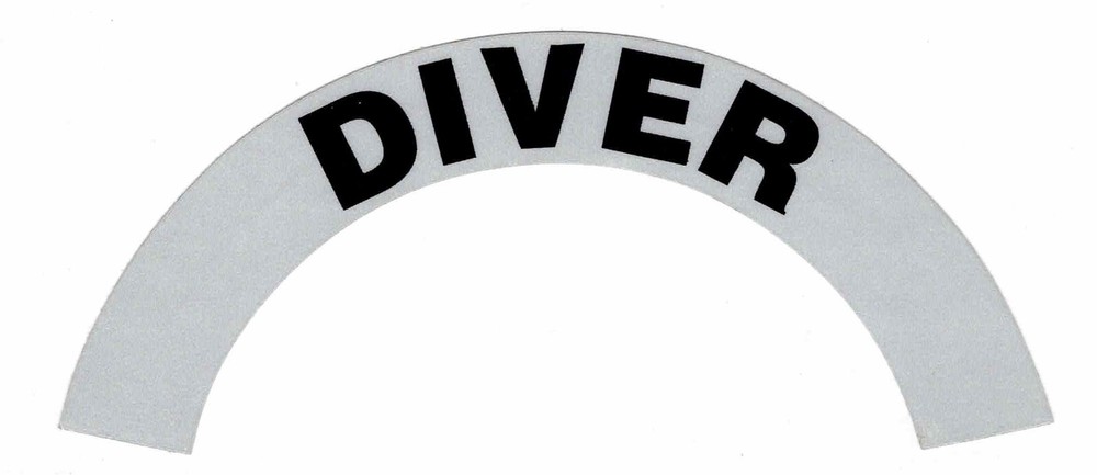 DIVER - Highly Reflective FIRE HELMET CRESCENT  DECALS -  A PAIR