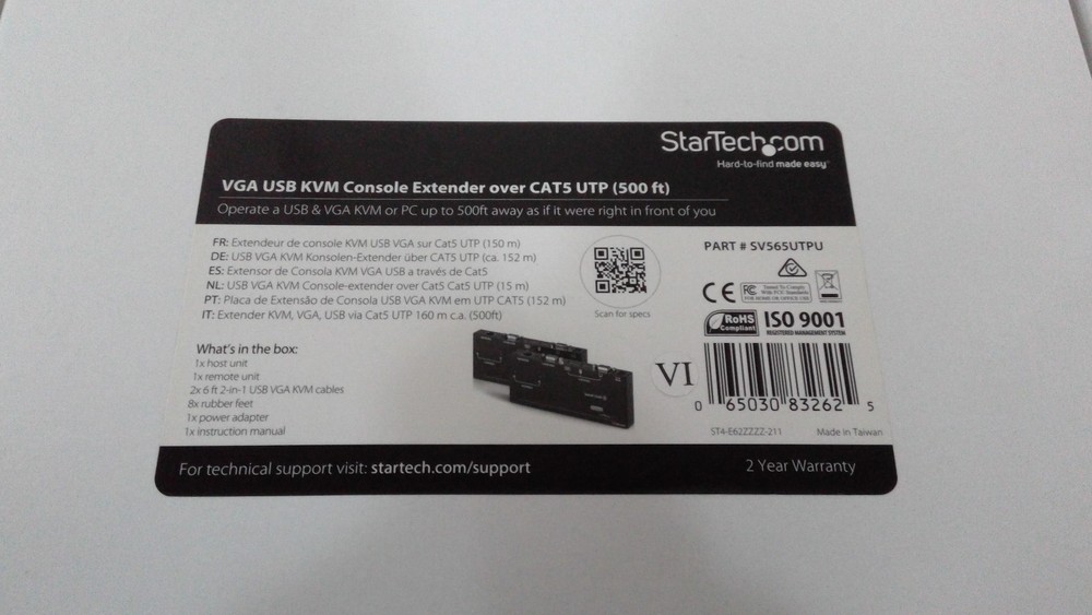 StarTech.com SV565UTPU USB VGA KVM Console Extender Over CAT5 UTP (500 FT)