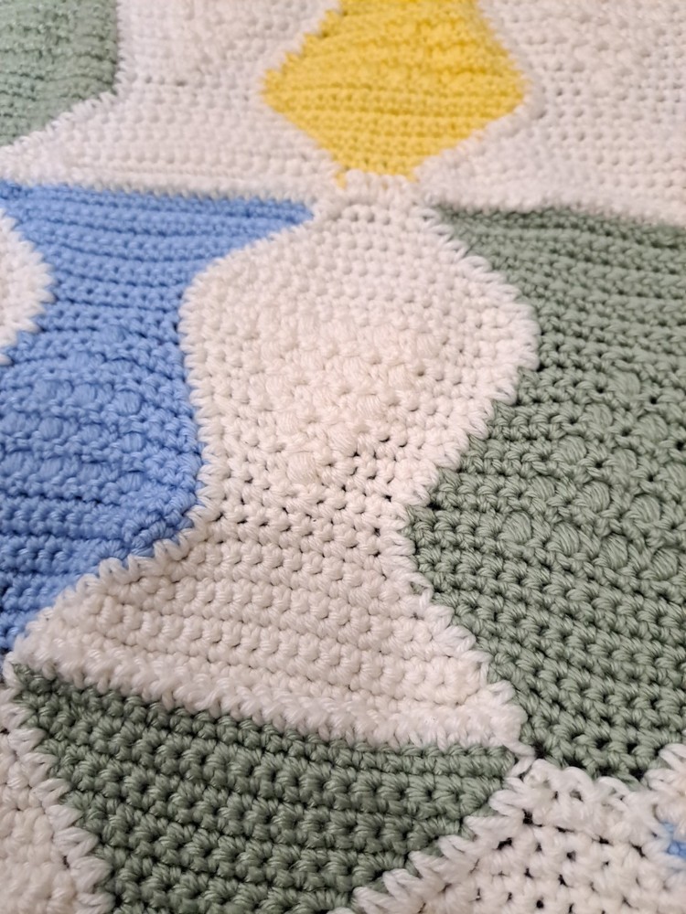 Handmade Crochet Baby Blanket Fish Pattern