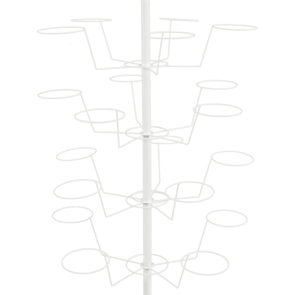White Hat Rack, Freestanding Hat Display Stand, 8-tier Hat Holders