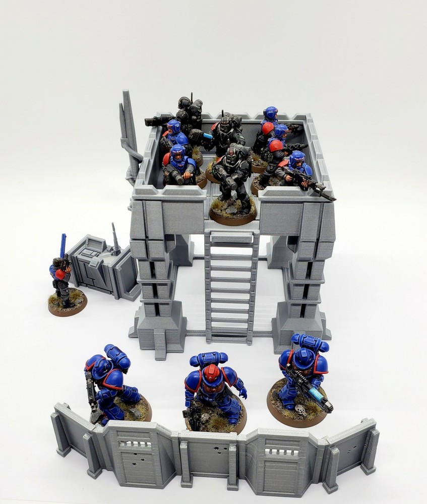 3d Printed Terrain. 3D Printed Forward Operating Base.3D Printed Wargame Scenery