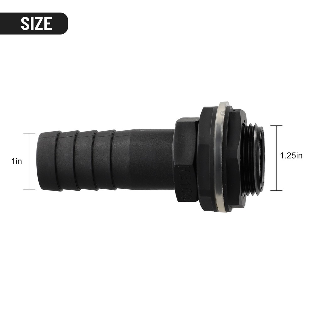 Overflow Connector Pipe 1\" Barb 3/4\" BSPM Thread Accessories Butt/tank
