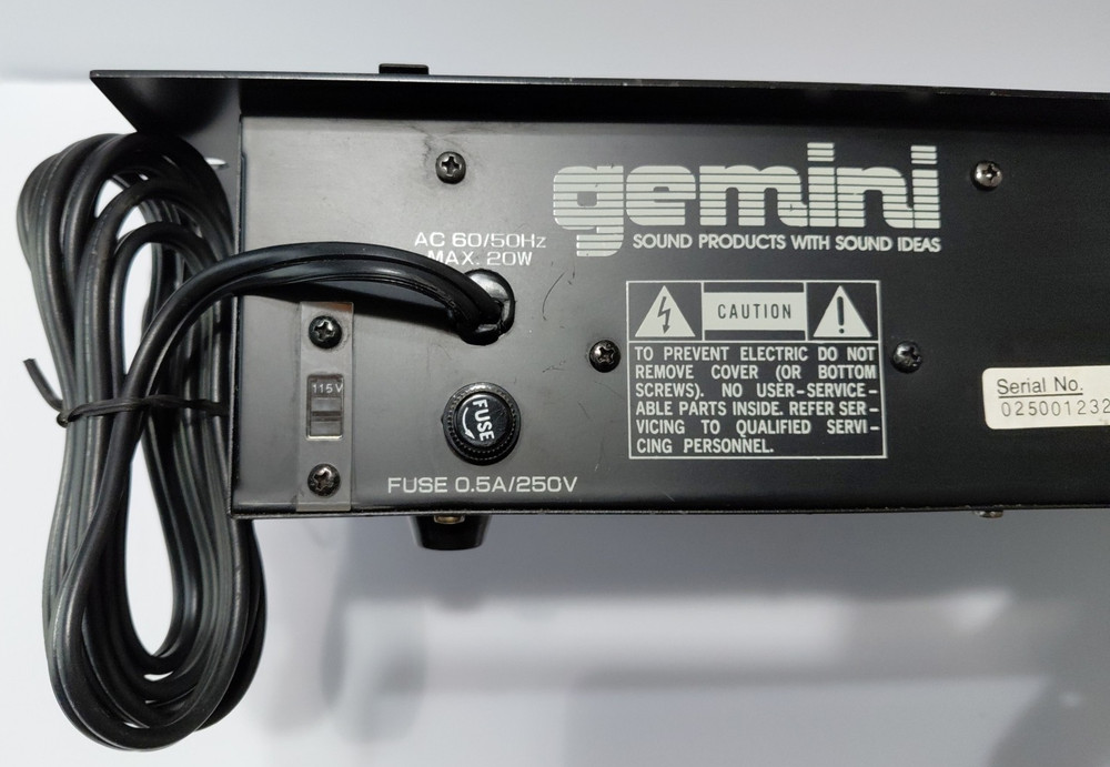 GEMINI PMX-2500 Preamp Equalizer Mixer DJ Audio Counsel-Powers On