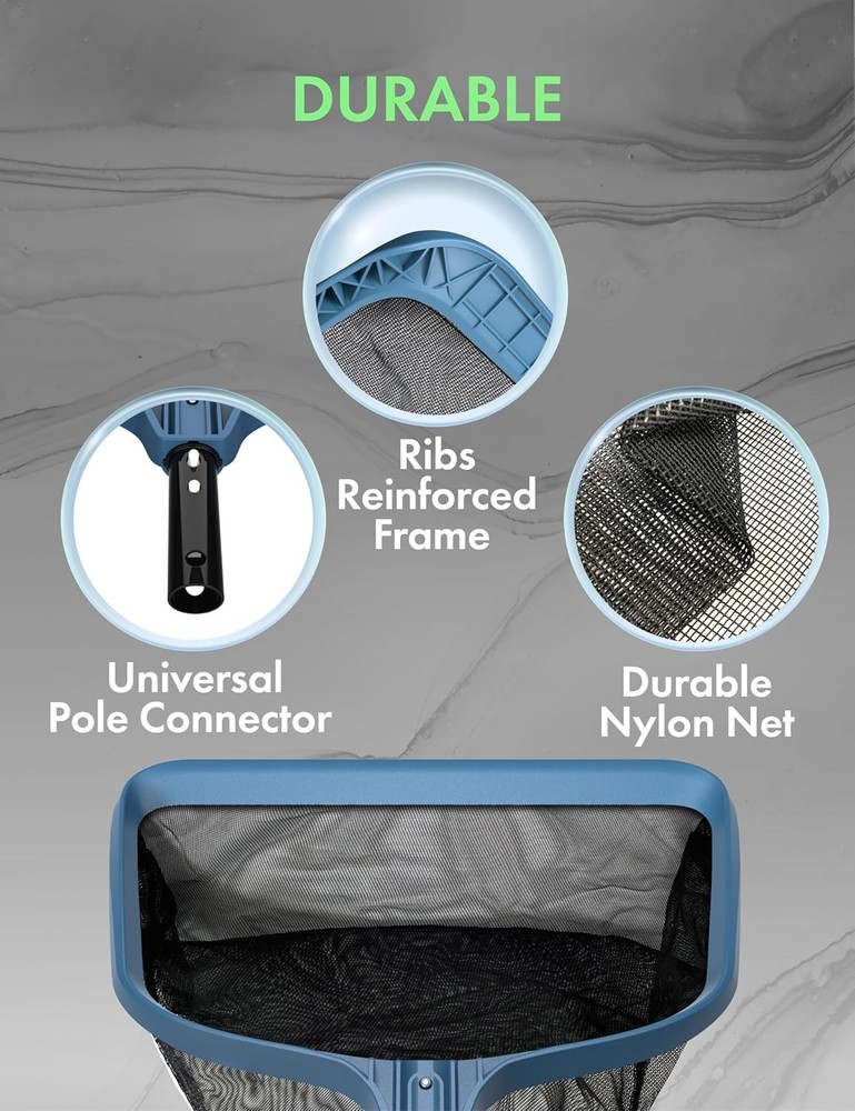 Pro Grade Pool Leaf Net Rake Heavy Duty Deep Mesh Bag