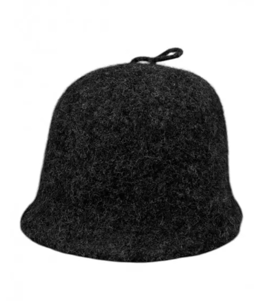 Sauna hat wool 100% hand made, black