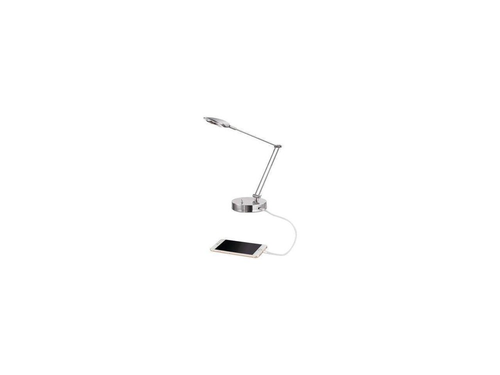 Adjustable LED Task Lamp w/USB Port, 26" High, Brushed Nickel