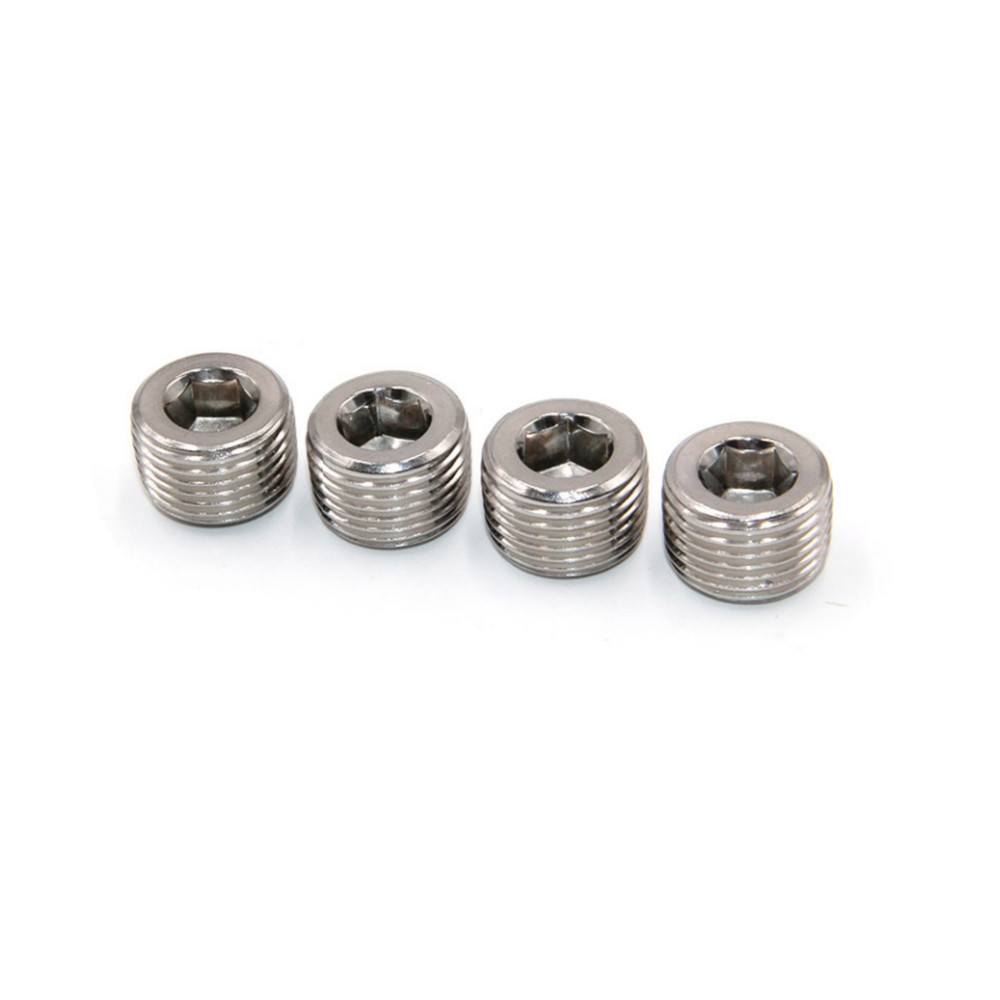 5 Pack 1/8NPT Male Pipe Plug Internal Hex Thread Socket Stainless Steel Silver