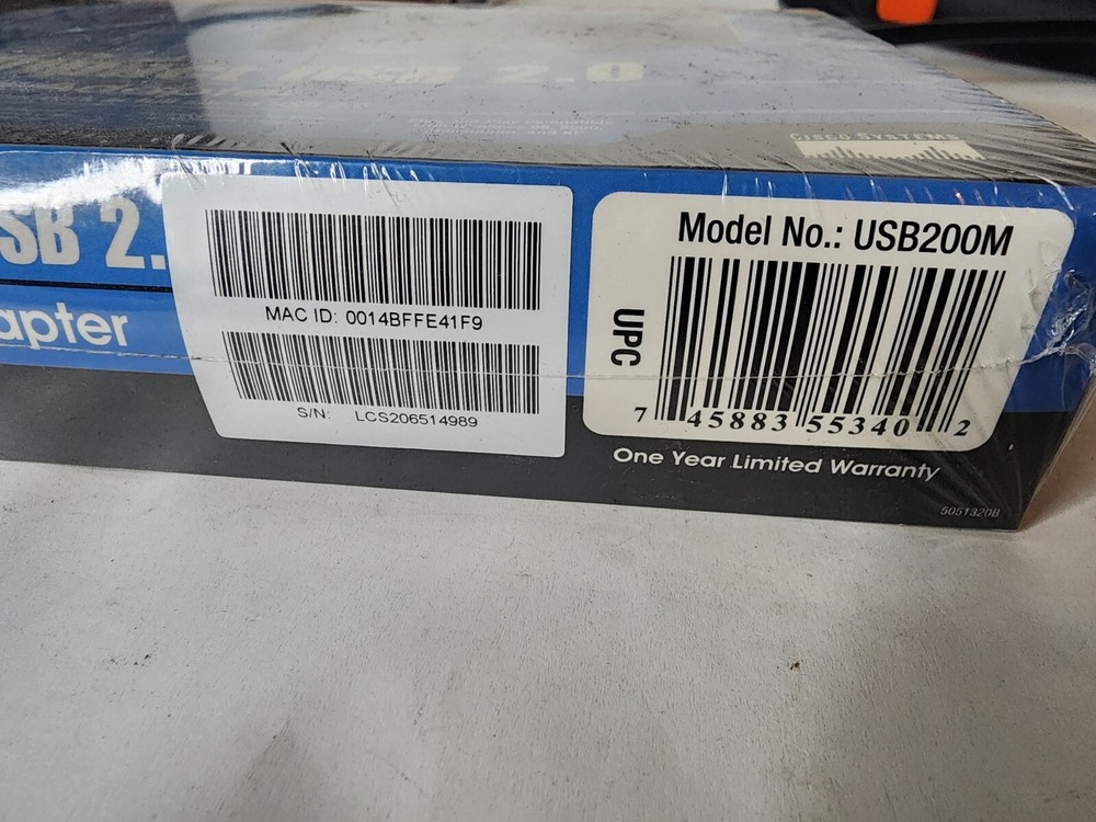 New Cisco Linksys Compact USB 2.0 Network Adapter USB200M NIB (sealed)