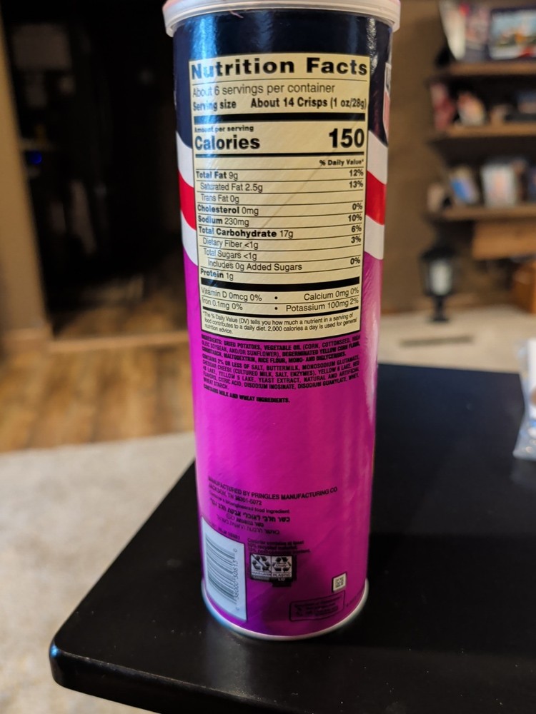 Empty 5.5 Pringles Factory Sealed Can