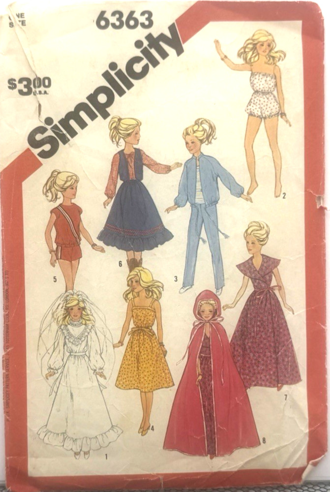 Simplicity Pattern #6363 - Dolls Wardrobe (One Size)