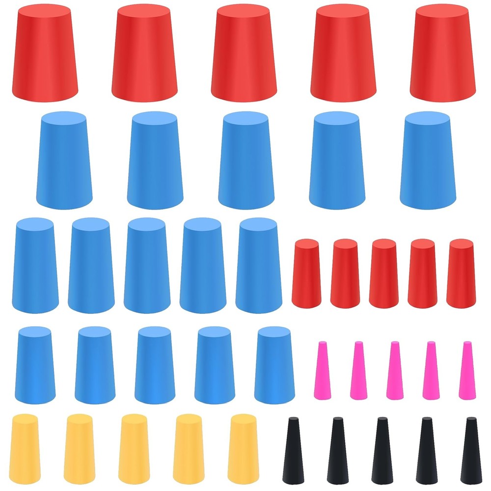 40PCS Silicone Rubber Stoppers, 8 Sizes High Temp Silicone Rubber Protective ...