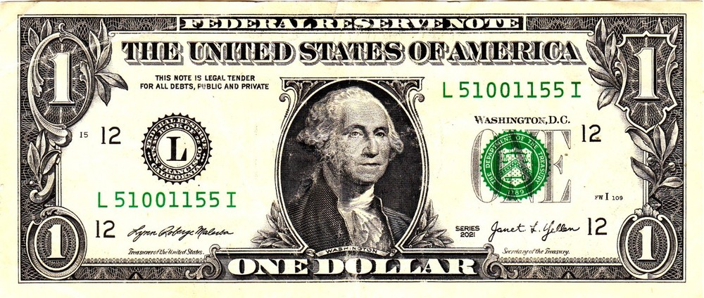$1 2021 Fancy Serial L51001155I