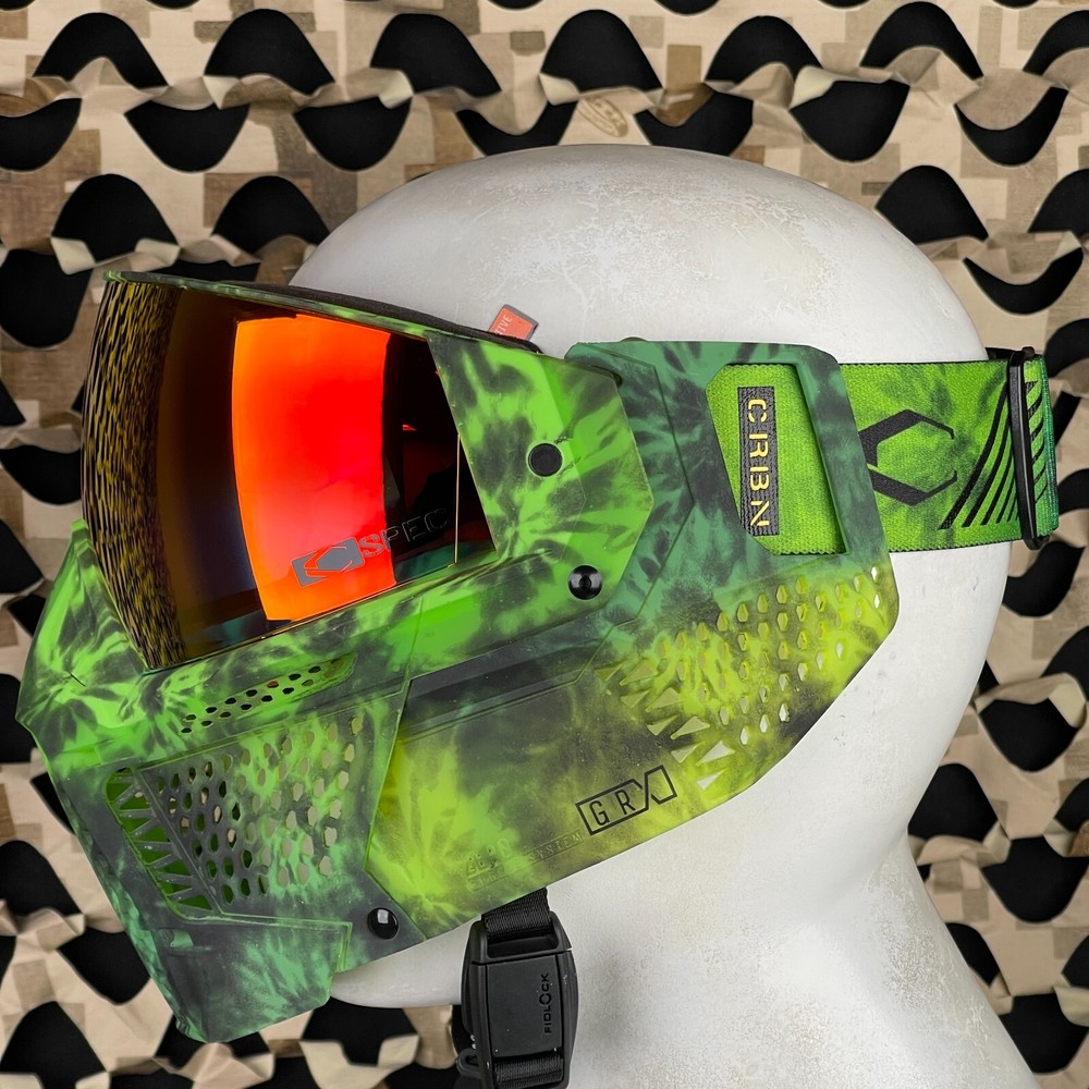 NEW Carbon CRBN Zero GRX Paintball Mask (More Coverage) - Tie-Dye Gecko