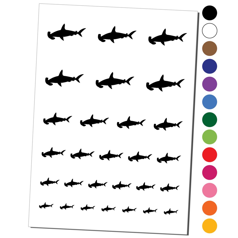 Hammerhead Shark Solid Temporary Tattoo Water Resistant Set