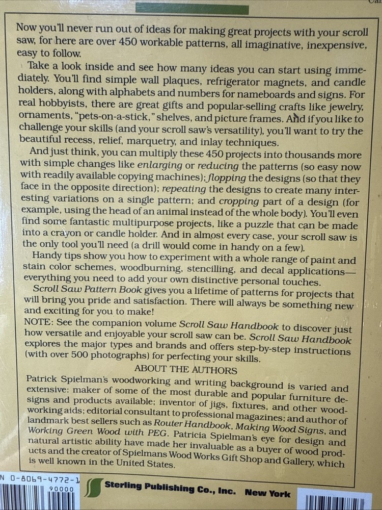 Scroll Saw Pattern Book Patrick Spielman Woodworking Patterns New