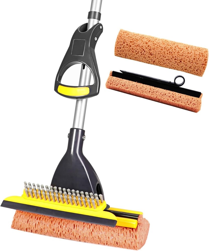Honeycomb Sponge Mop for Easy Cleaning - Adjustable