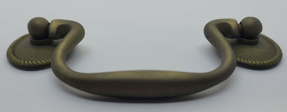 Oval Rosette Rope Pattern back plate Bail Pull handle mid century modern antique