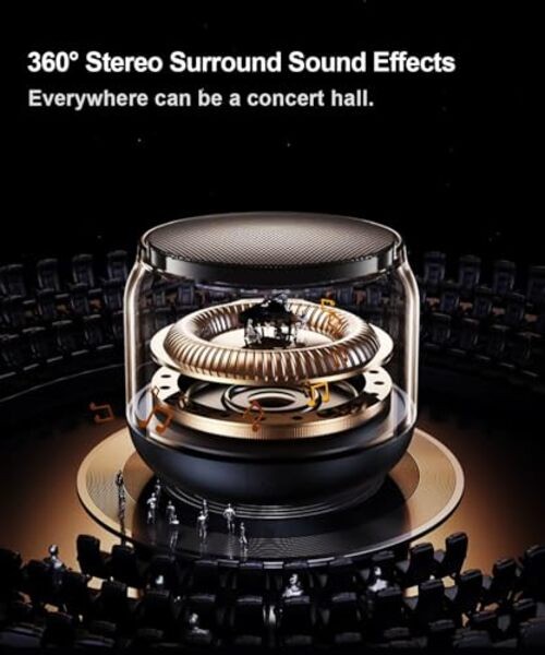 Mini Portable Bluetooth Speakers Wireless,TWS Pairing Small Bluetooth Black
