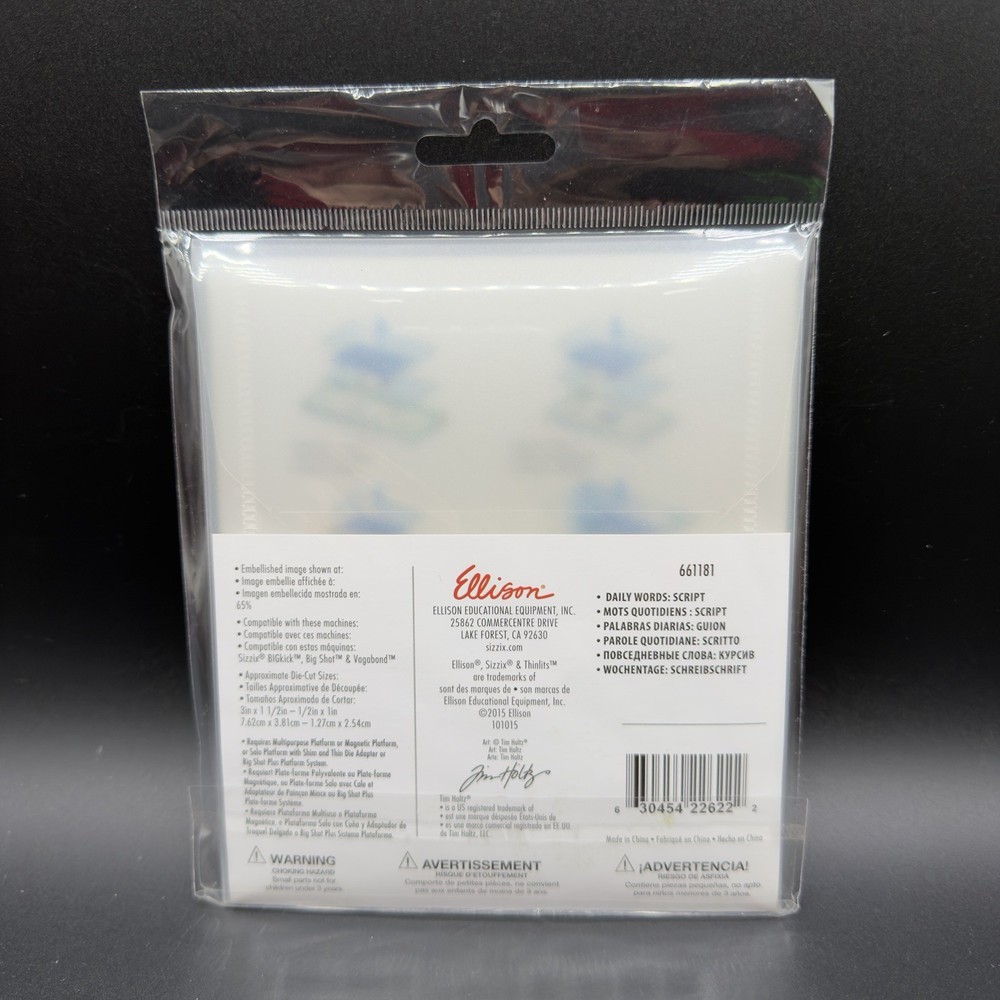 Sizzix Thinlits Tim Holtz Month & Day Word Dies 661179 661181 Planner Scrapbook