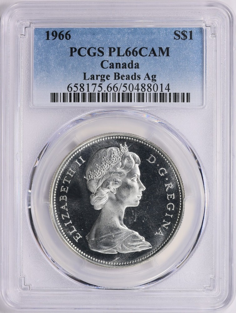 1966 Canada PL Silver Dollar    Gem PCGS PL 66 Cam