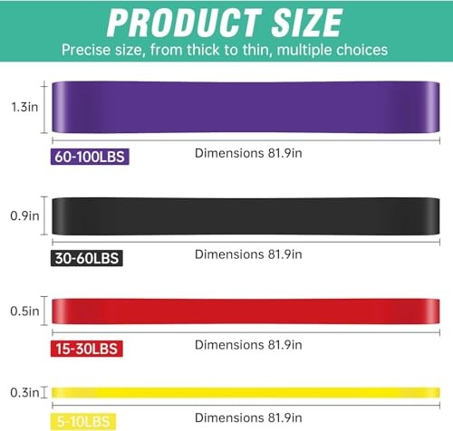 Resistance Band, Pull Up Bands, Pull Up Assistance Bands, Workout 0.3-1.3in