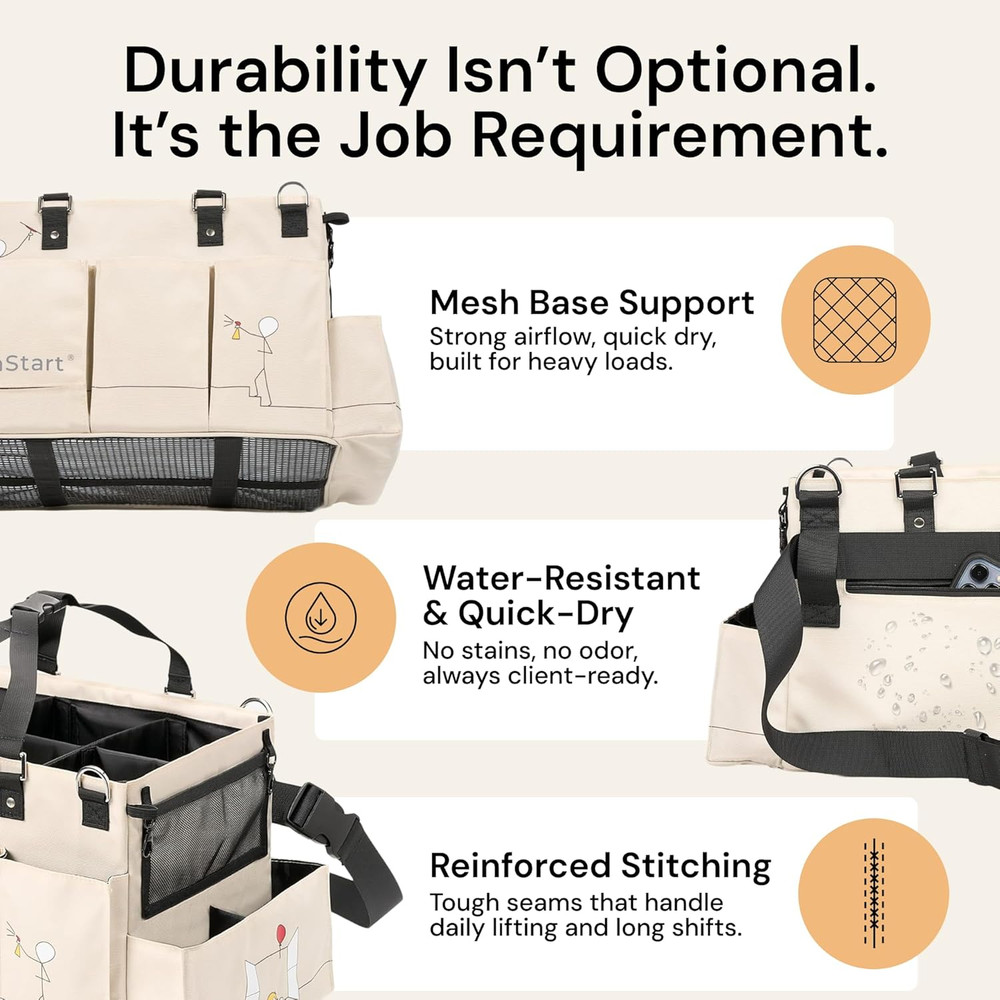 Multiuse Cleaning Caddy - Adjustable Straps & Caddy Organizer with Handle - Mesh