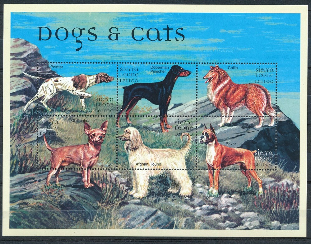 Sierra Leone - MNH Dogs Pets Sheet (2000)