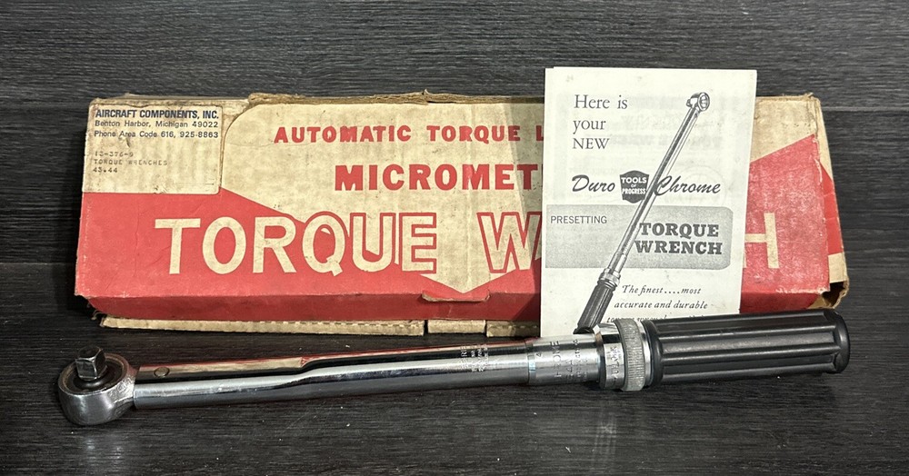 Vintage DURO CHROME 8084A Micrometer Torque Wrench