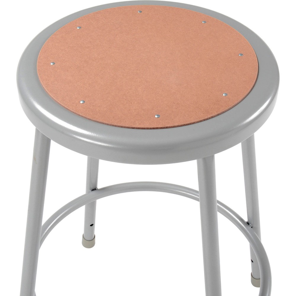 24"H Hardboard Stool Gray Armless Backless 2/Pk