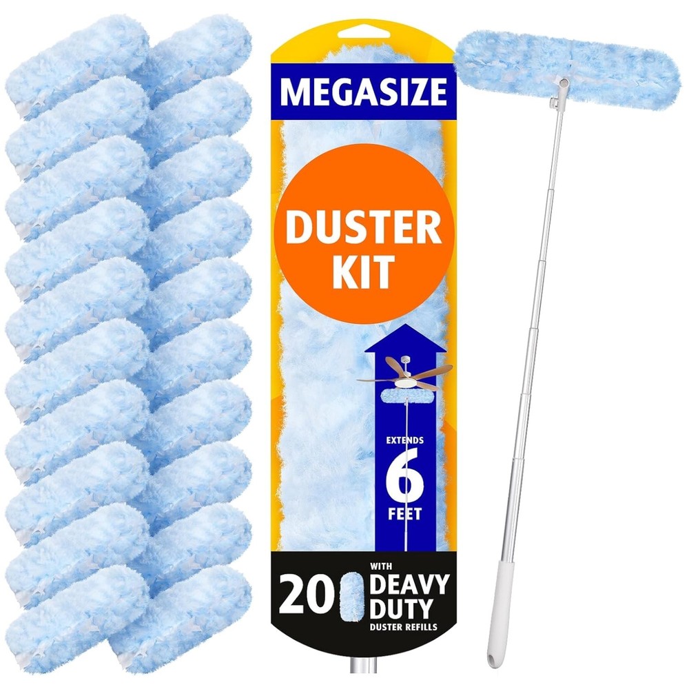 20 Refills for Swiffer Duster, Extendable Handle