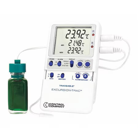 Traceable 6434 Digital Data Logging Thermometer, Excursion-Trac With Bottle,