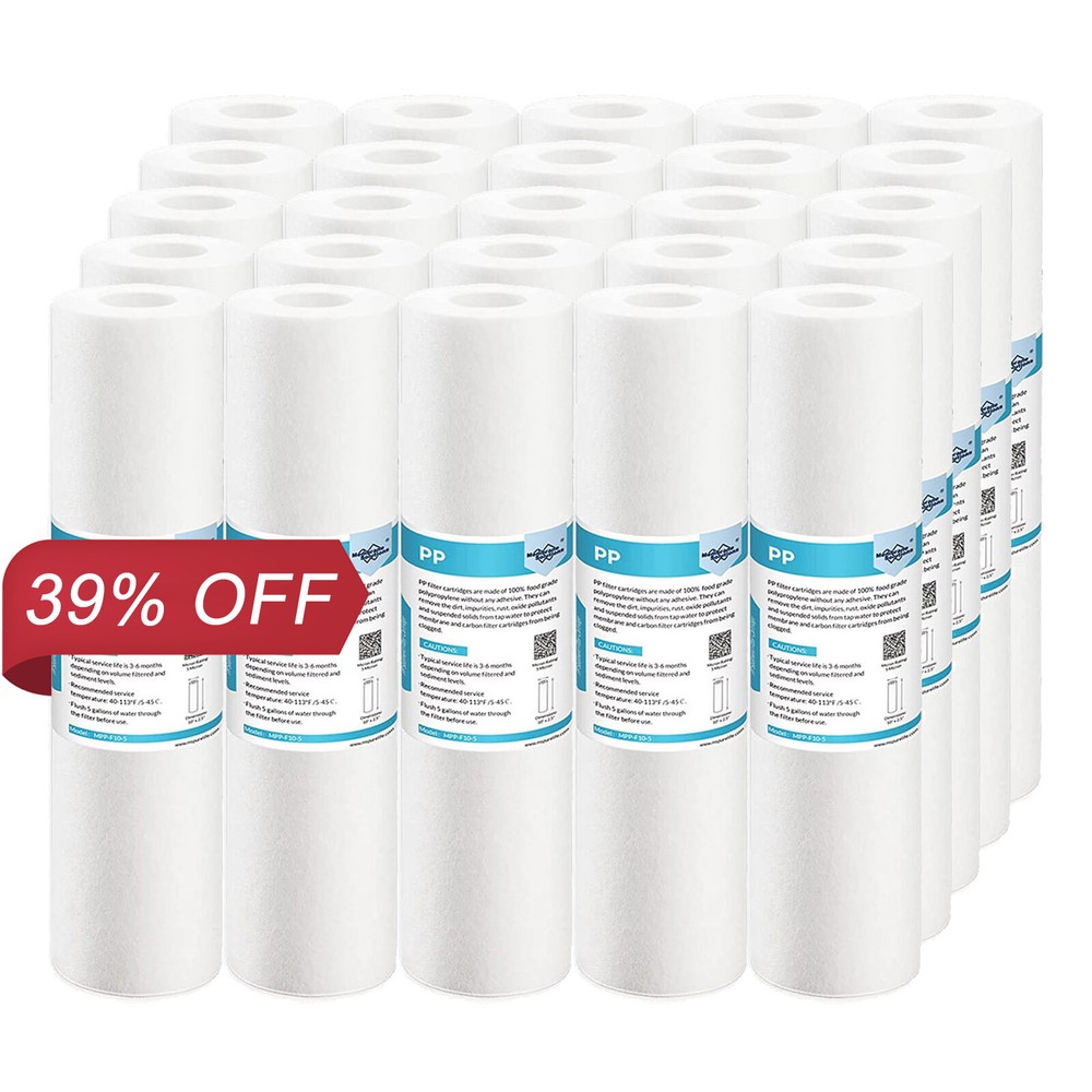 1/5/10/20/25/50 Micron 10" x 2.5" PP Sediment Water Filter Cartridges 1-25 Pack