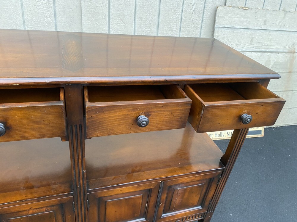 66333 Tall Decorator Sideboard Server Cabinet Curio Bookcase