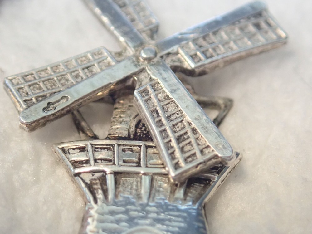 Dutch solid silver or sterling windmill book mark