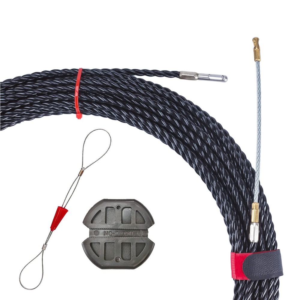 100FT Fish Tape Wire Puller, Polyester Threader with Leader Tip, 6mm Conduit