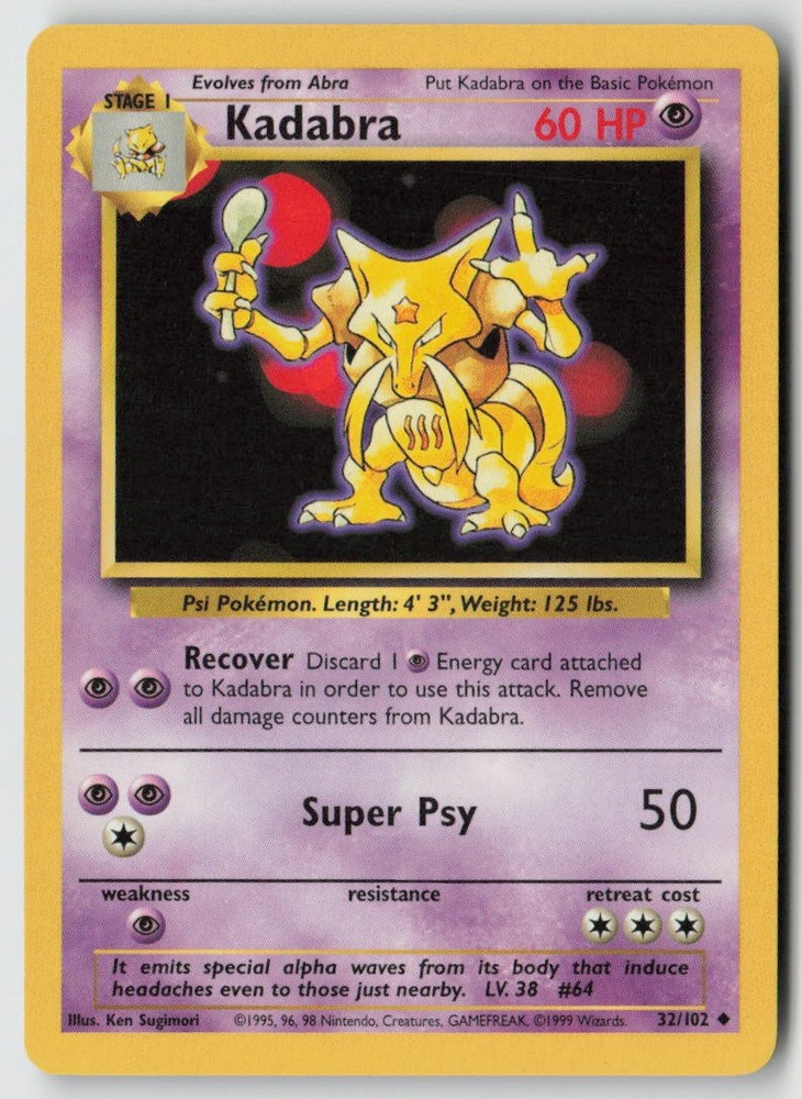 Kadabra 032/102 - Base Set Normal - PTCG - LP