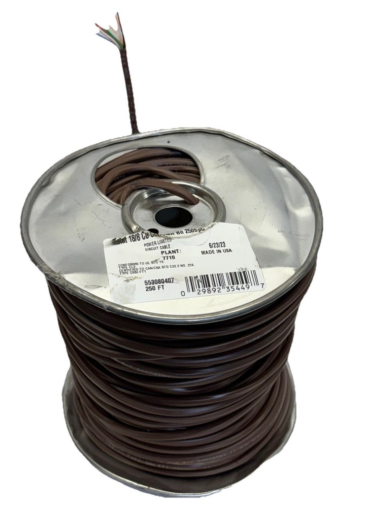 THERMOSTAT WIRE 18/8 SOLID BARE COPPER 250 FT 553080407