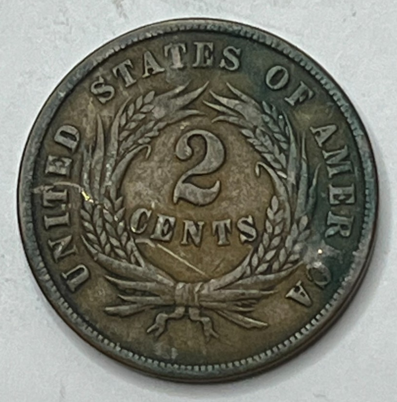 1864 Two 2 Cent Piece VF