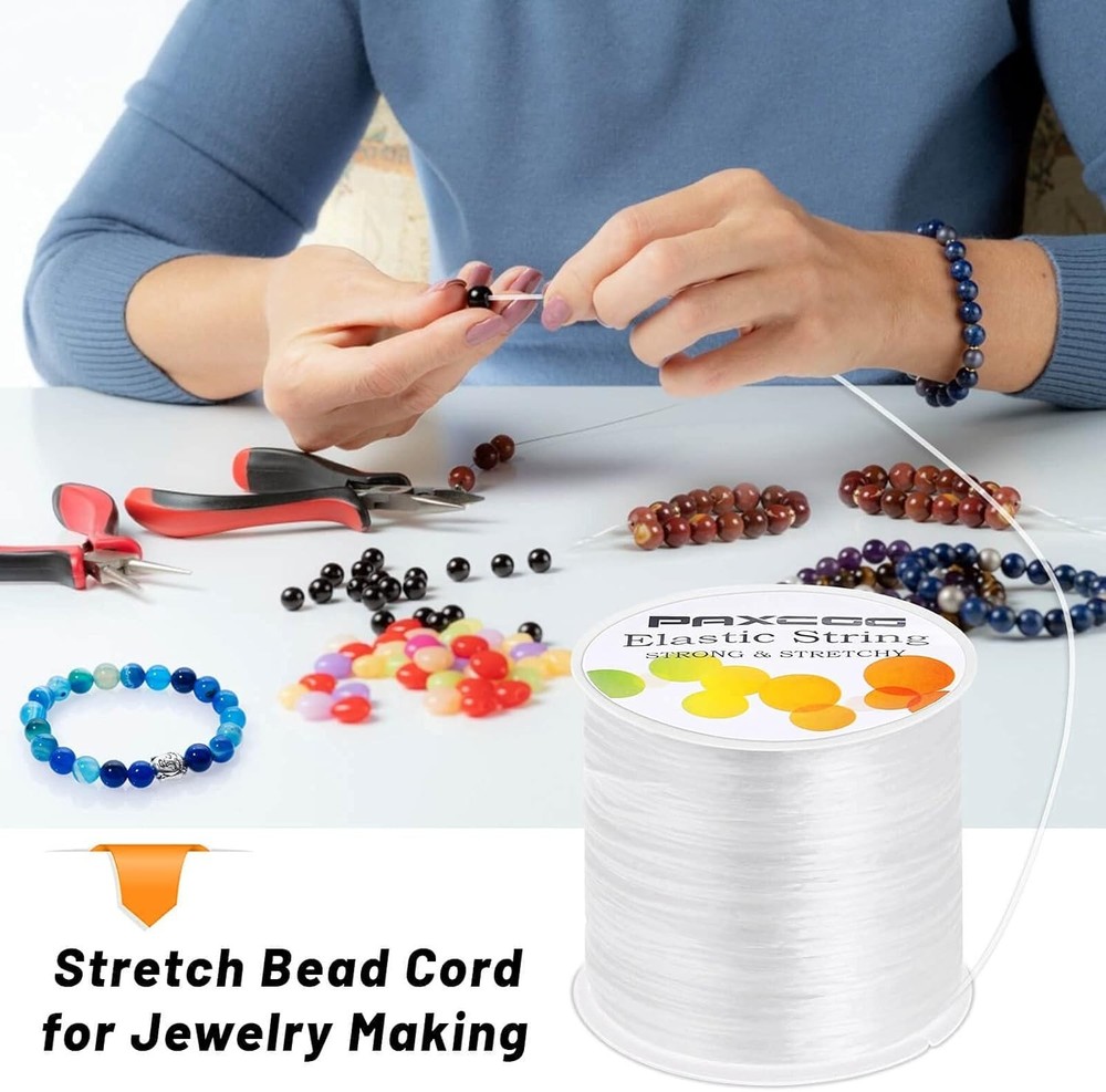 Durable & Crystal-Looking Elastic Bracelet String - 328 ft for Diverse Crafts