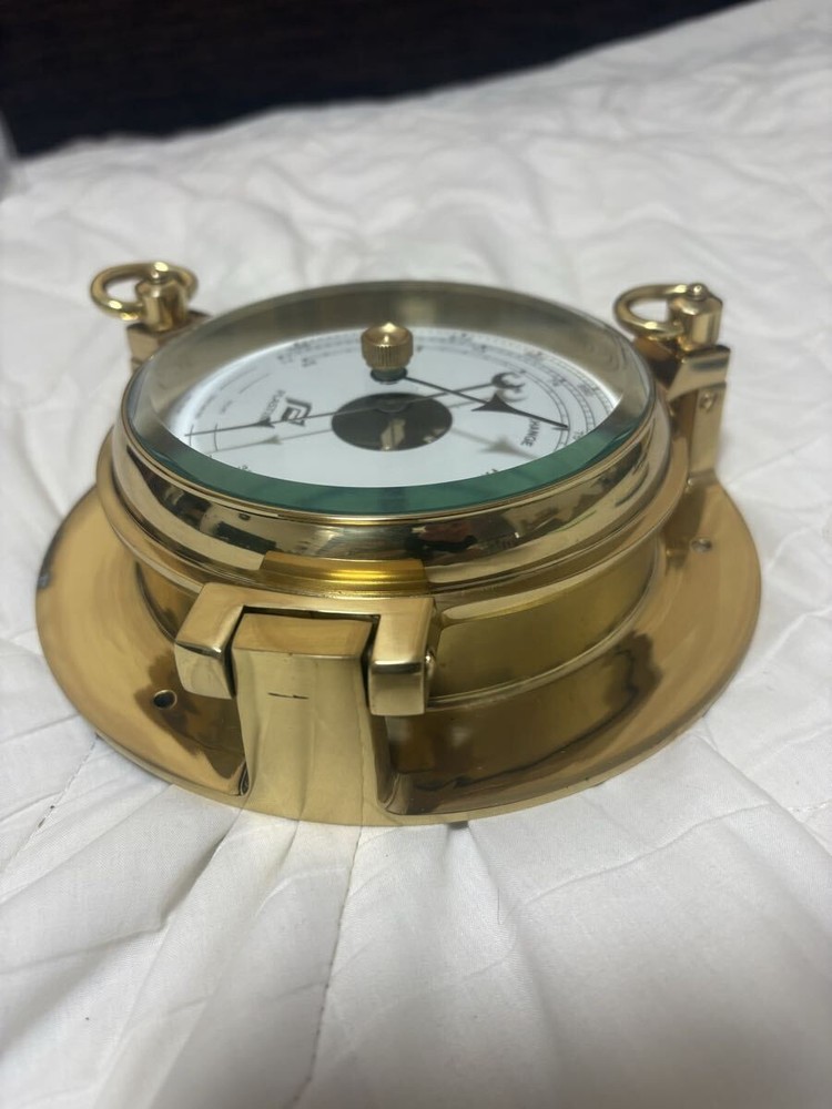 Plastimo Brass Barometer For Ships Marine Clock