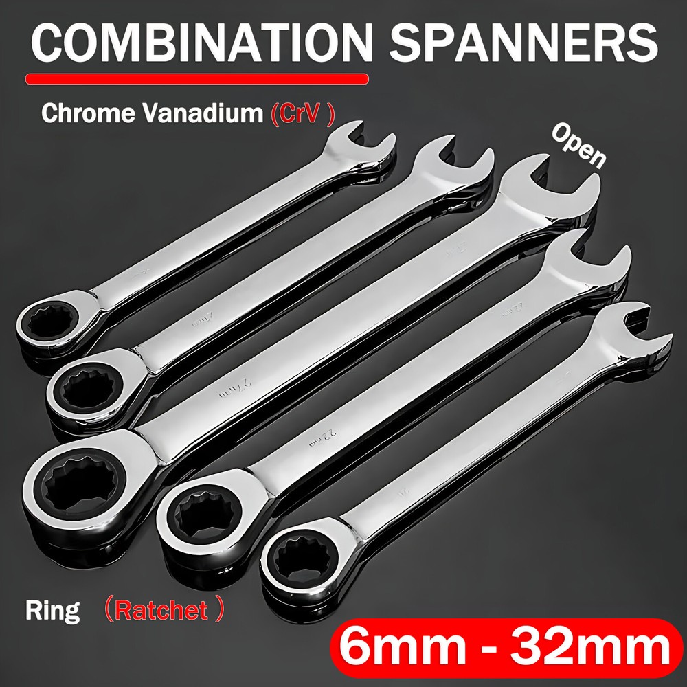 Combination Spanners Metric Chrome Vanadium Spanner CrV Ring & Open 6mm - 32mm