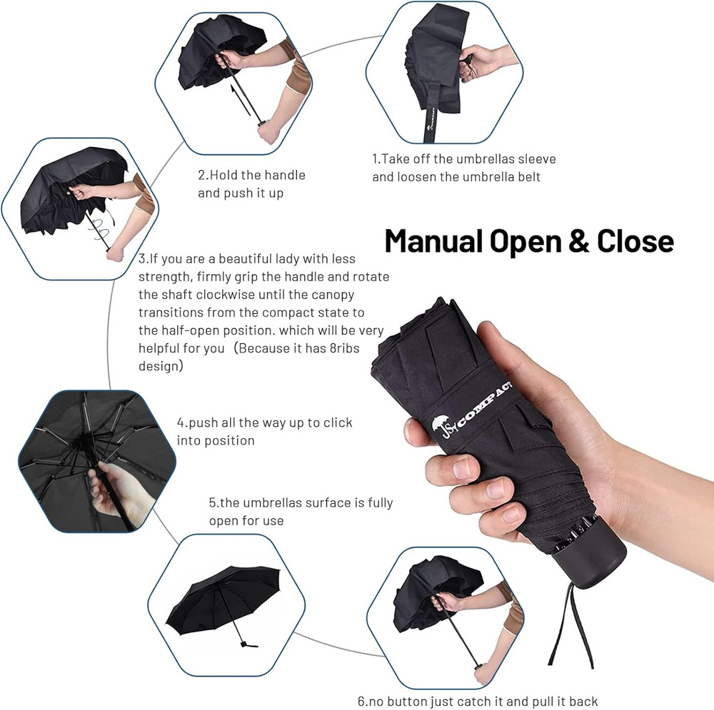 Travel Umbrella - Lightweight Mini Compact Design