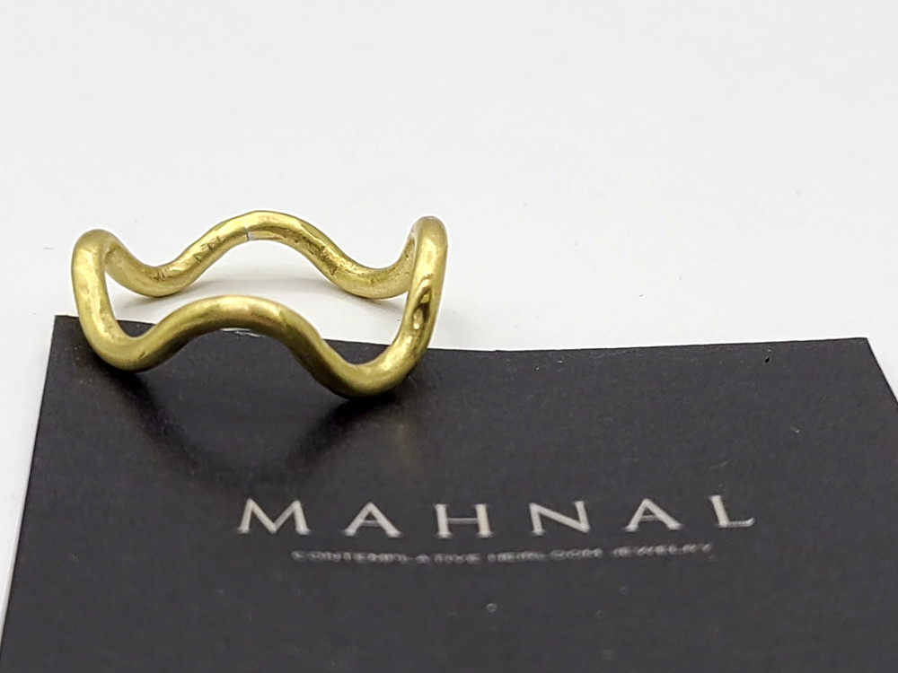 Mahnal Kundalini Solid Brass Artisan Ring sz 8