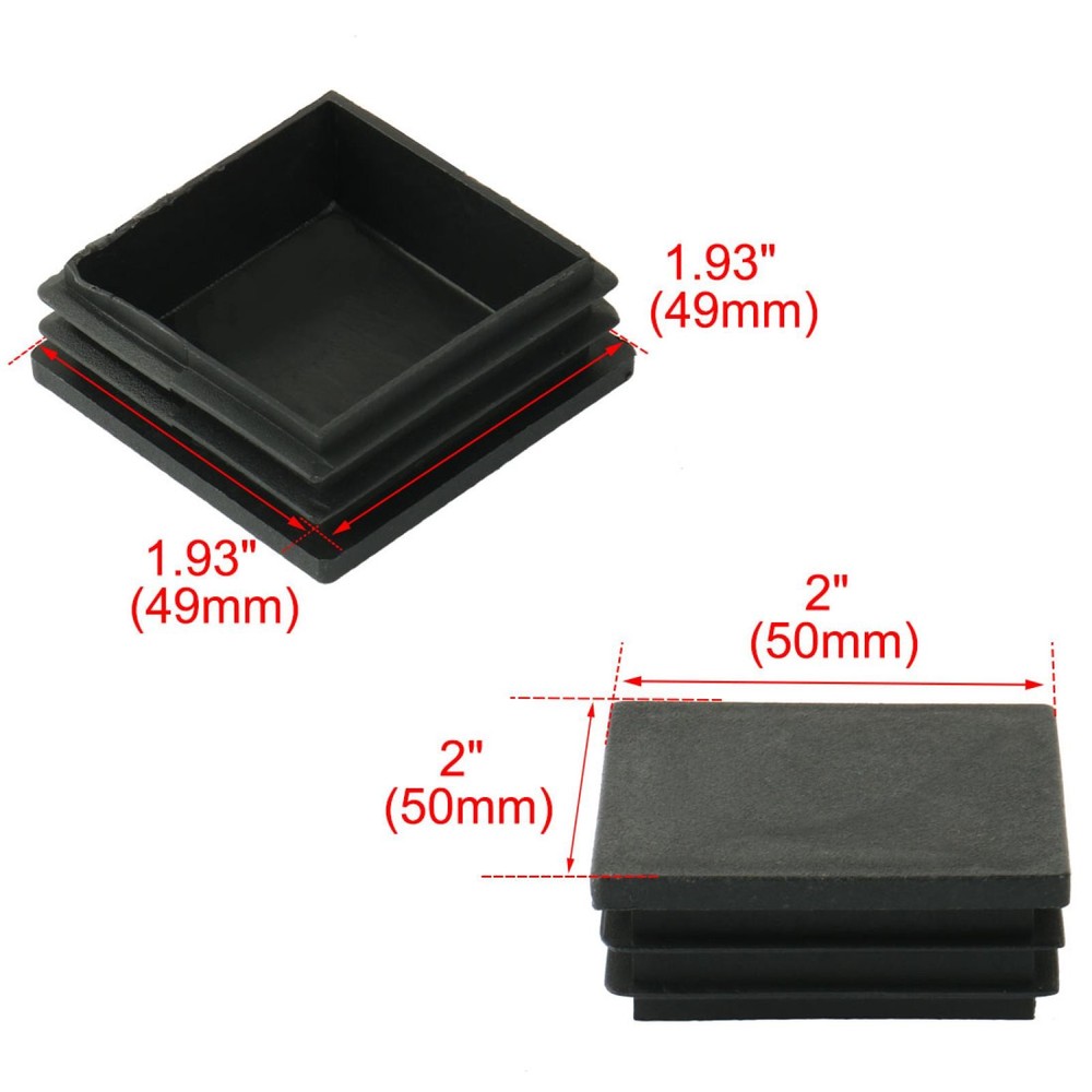 50mm x 50mm hard plastic pipe insert empty caps 12pcs