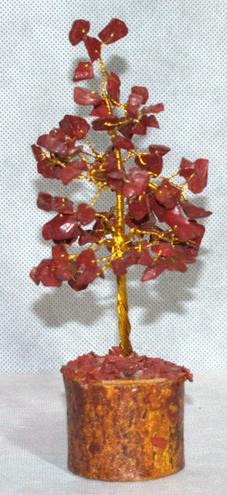 Pretty Red Jasper Gem Tree w/100 Gemstones 6"