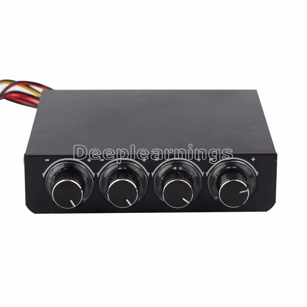 3.5 inch PC HDD CPU 4 Channel Fan Speed Controller Led Cooling Front Panel