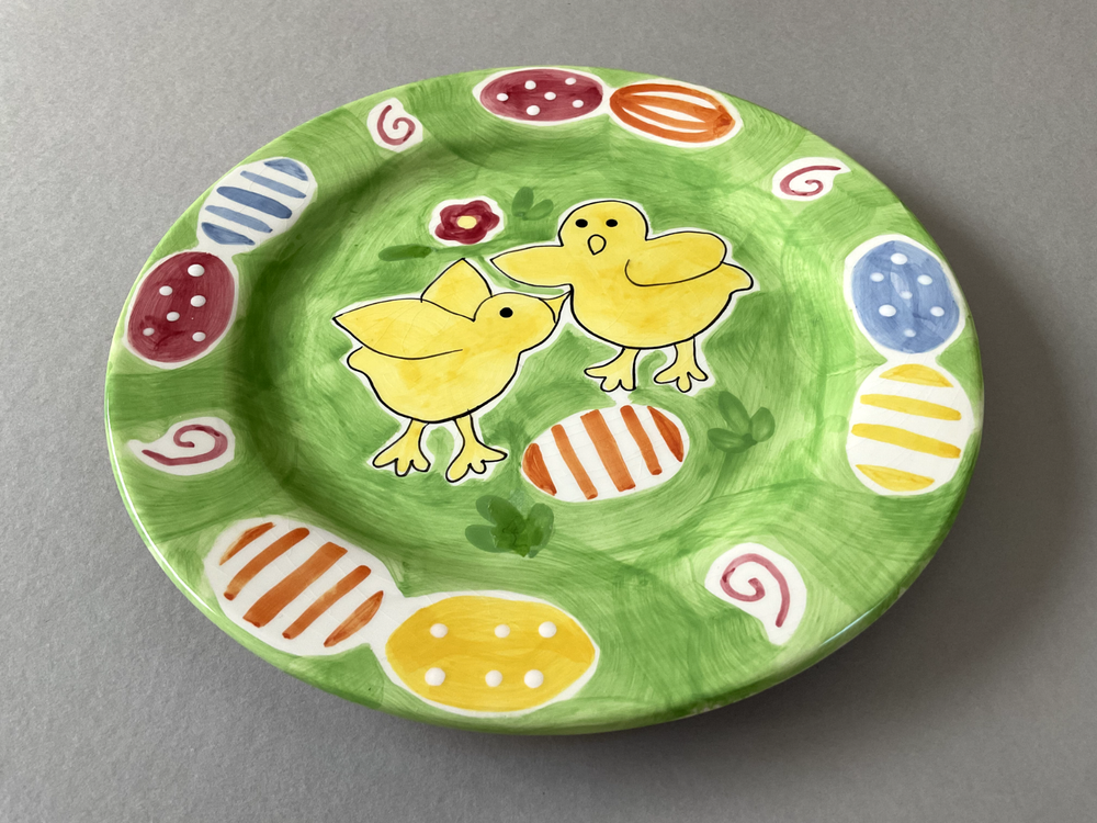 Colorful Palm Tree Co. Easter Chicks Plate 9" D