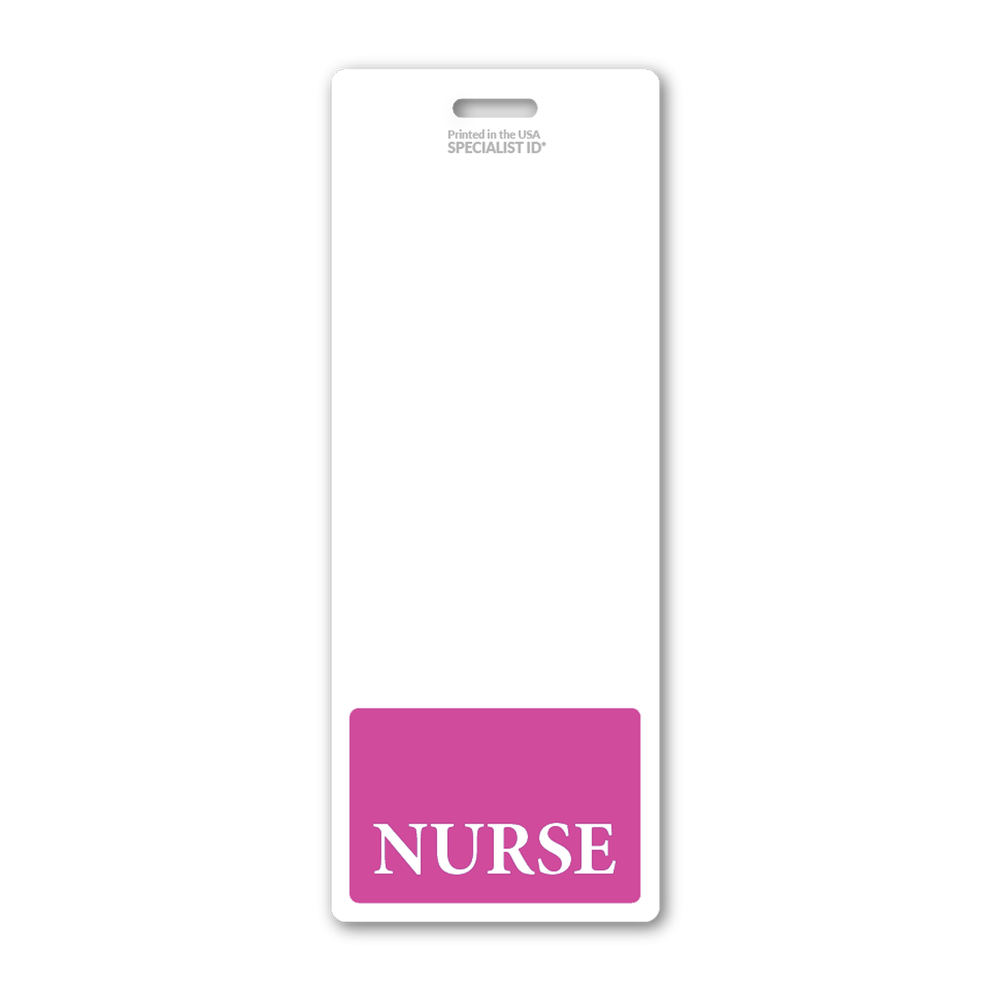 5 pack - Oversized NURSE Badge Buddy - Extra Long Vertical ID Backer for Nurses